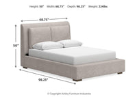Thumbnail for Cabalynn Queen Upholstered Bed | Farmhouse Queen Bed Frame