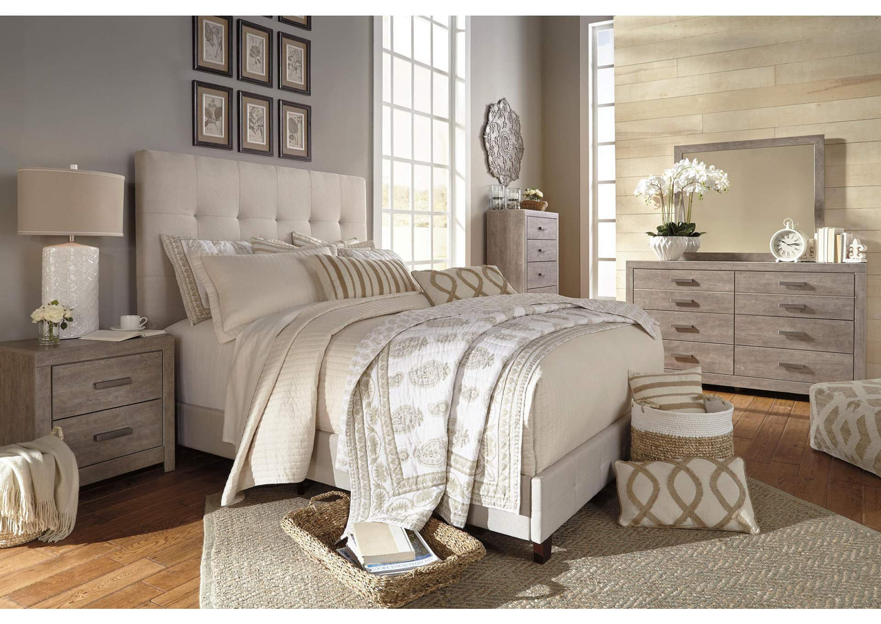 Tufted queen upholstered bed frame