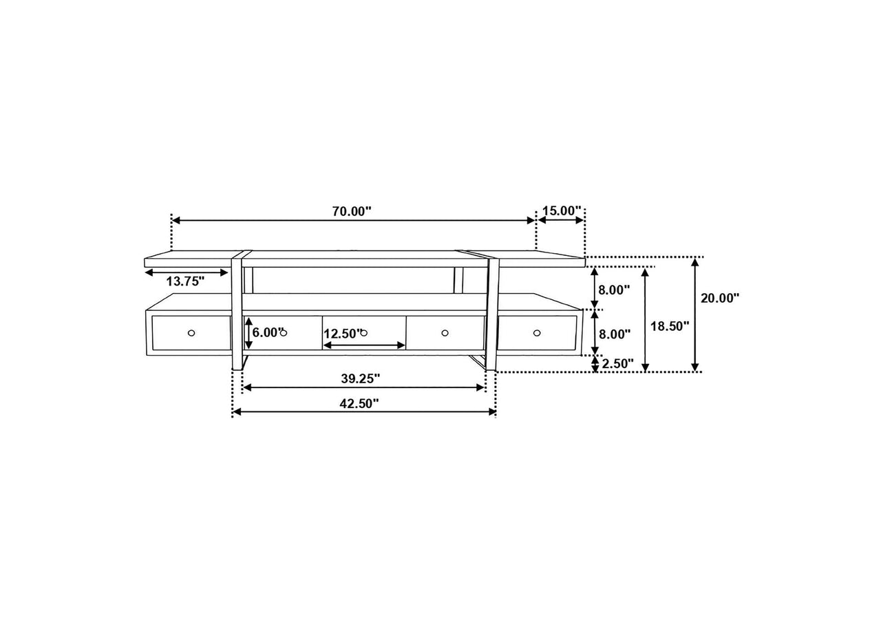 Otto 5-Drawer Mango Wood 70-Inch TV Stand