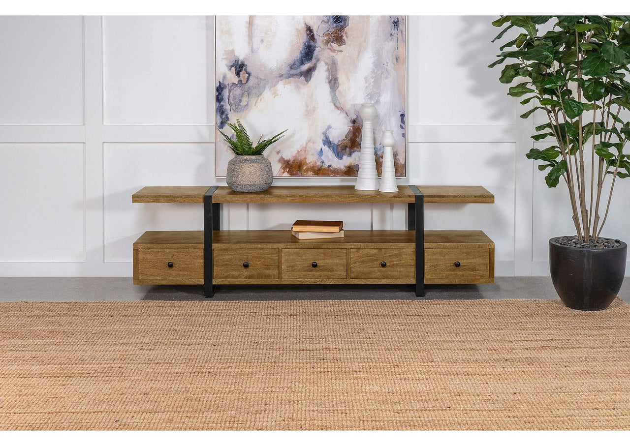 Otto 5-Drawer Mango Wood 70-Inch TV Stand