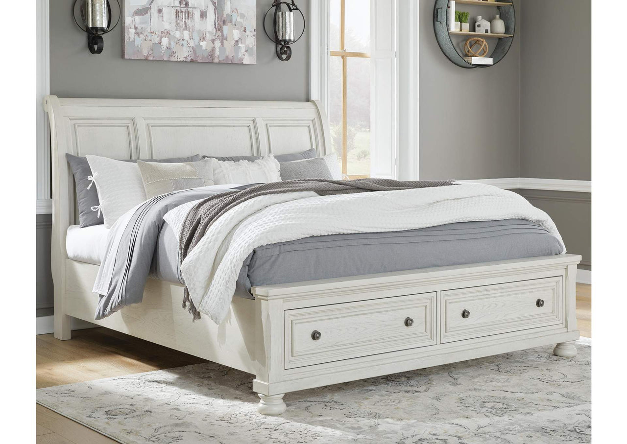 Robbinsdale Queen Sleigh Bed with Storage | Queen Storage Bed