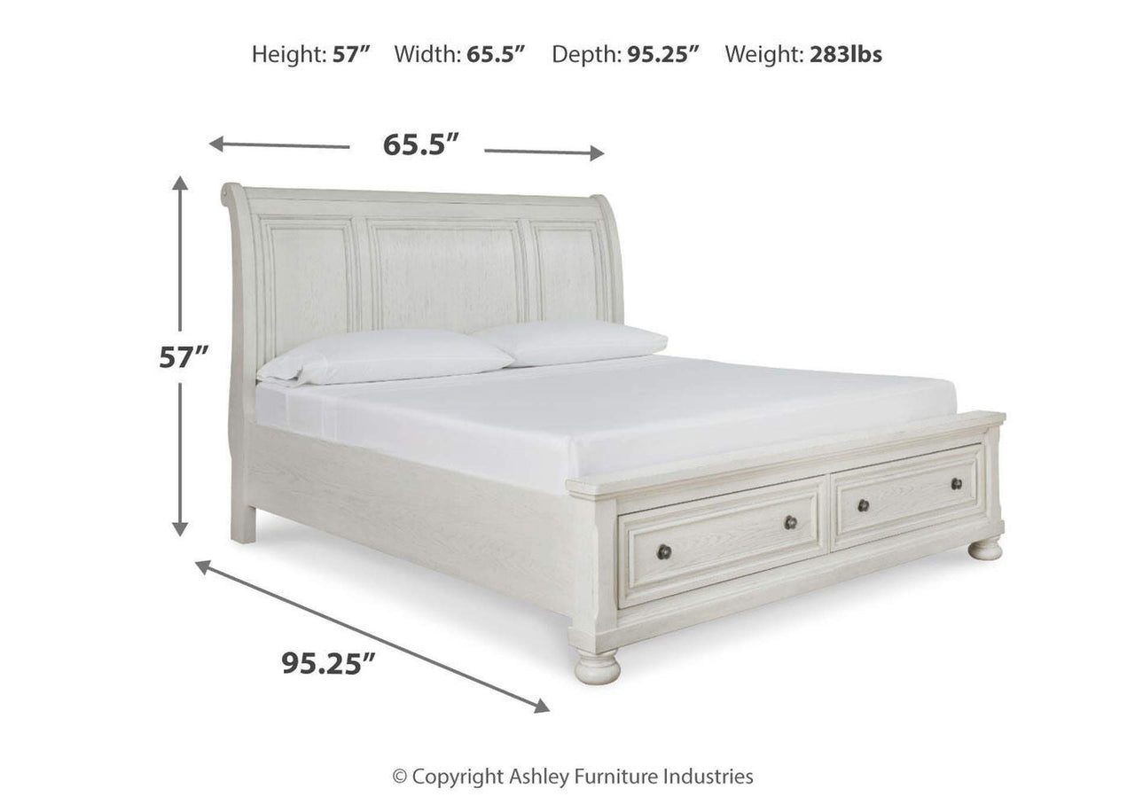 Robbinsdale Queen Sleigh Bed with Storage | Queen Storage Bed