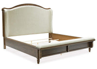 Thumbnail for Sturlayne Queen Upholstered Panel Bed | Cream & Brown Queen Bed Frame
