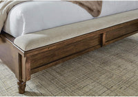 Thumbnail for Sturlayne Queen Upholstered Panel Bed | Cream & Brown Queen Bed Frame