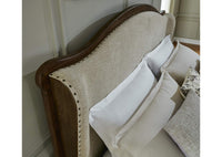 Thumbnail for Sturlayne Queen Upholstered Panel Bed | Cream & Brown Queen Bed Frame
