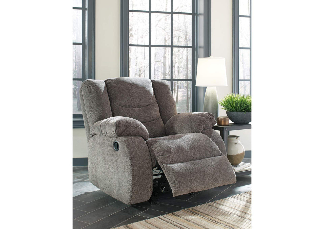 Soft fabric rocker recliner chair
