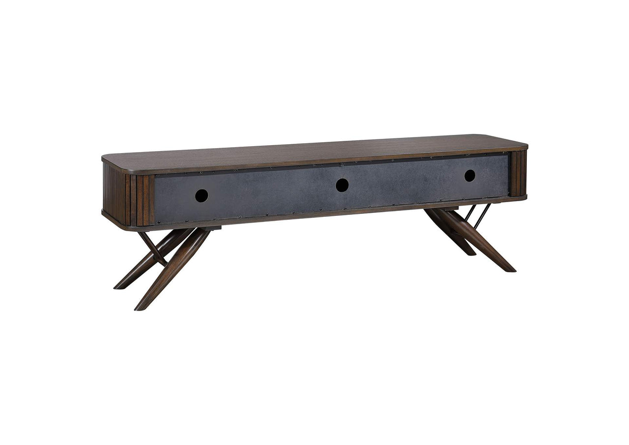 Valna Wood 71-Inch TV Stand with Sliding Doors