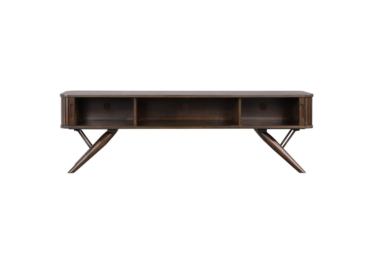 Valna Wood 71-Inch TV Stand with Sliding Doors