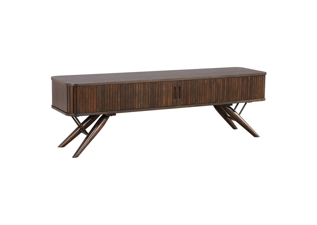 Valna Wood 71-Inch TV Stand with Sliding Doors